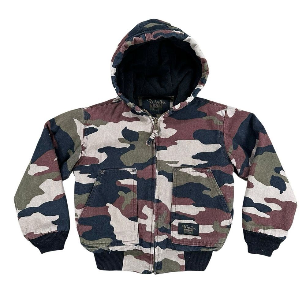 Walls Blizzard Pruf Toddler Small Size 6/7 Camo‎ Hooded Winter Coat Insulated